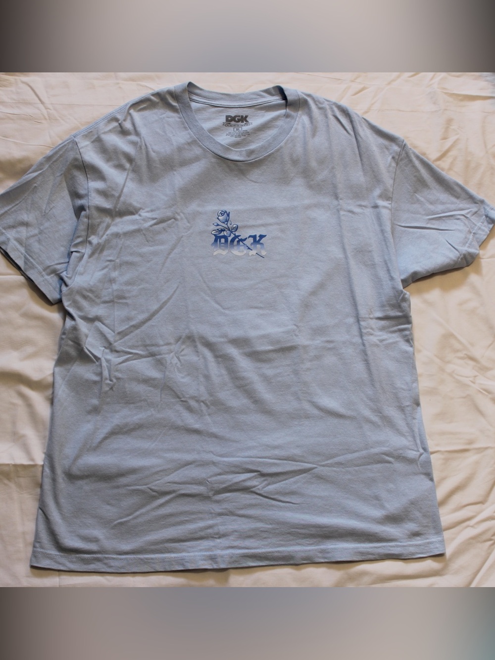 DGK Light Blue Short Sleeve Tee with Rose Logo